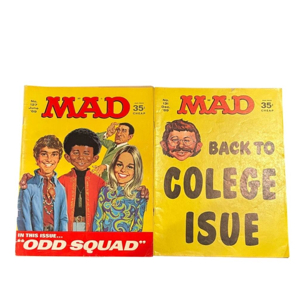 VTG 1969 Lot of 2 Mad Magazines, Numbers 127 and 131